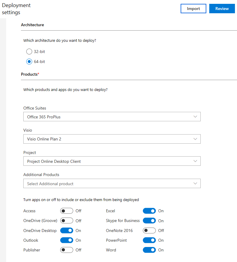 Deployment-Settings