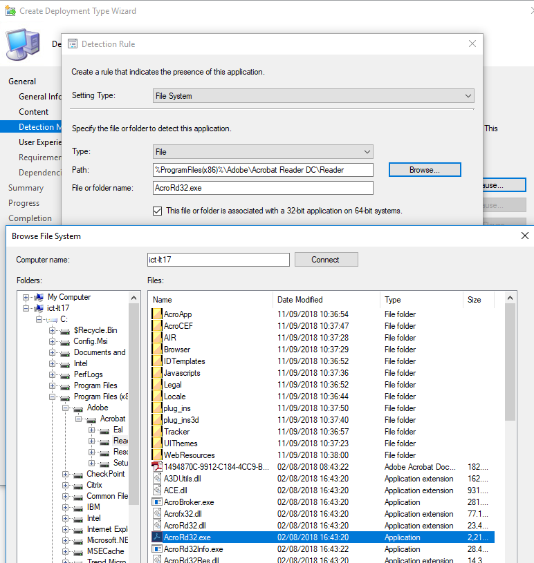 SCCM---Create-Application---Deployment-Type--Detection-Method