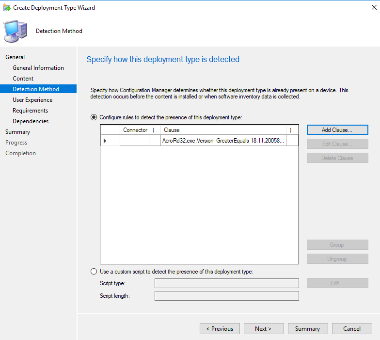 SCCM---Create-Application---Deployment-Type--Detection-Method2