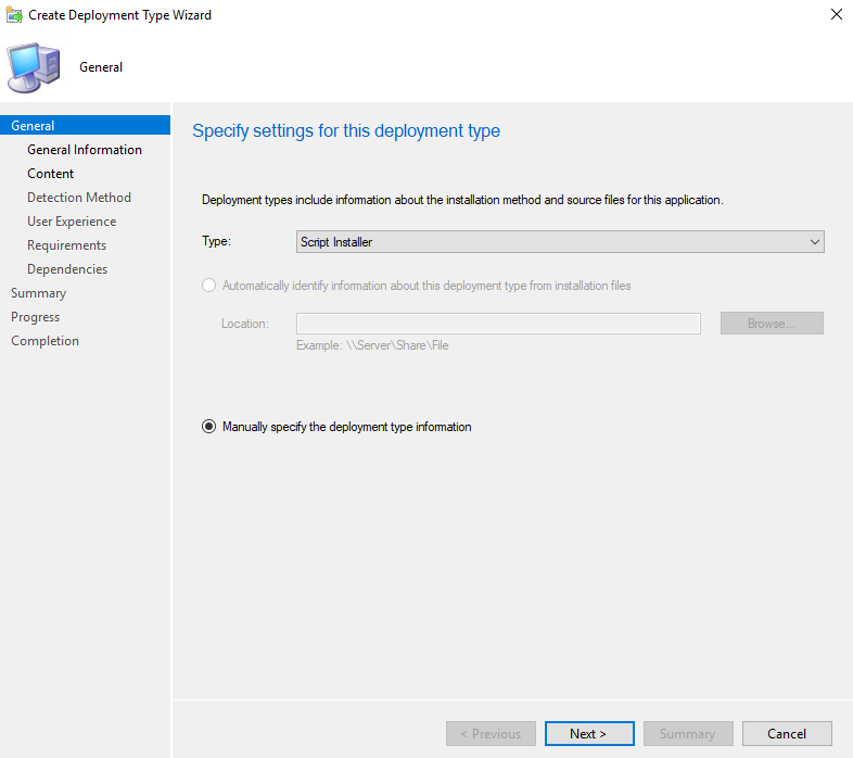 SCCM---Create-Application---Deployment-Type--General