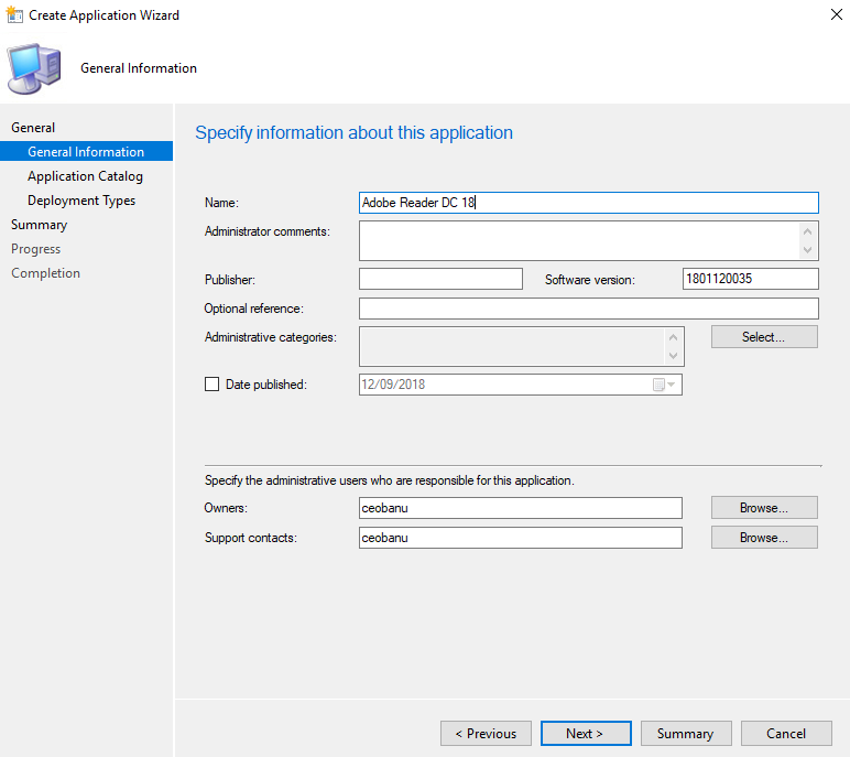 SCCM---Create-Application---General-Information