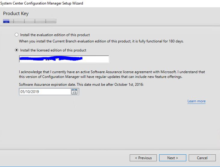 SCCM product Key