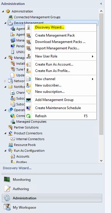 SCOM_Discovery_wizard