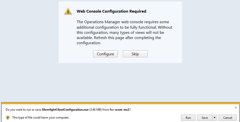 Scom Silverlight Error run