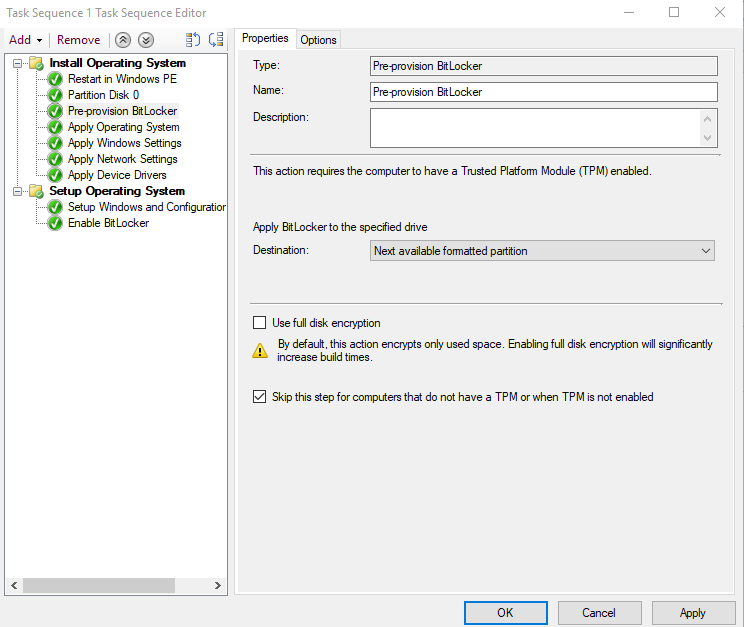 SCCM-enable-bitlocker-pre-provision