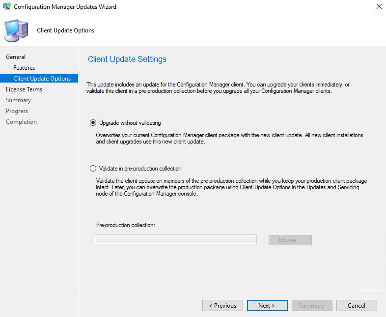 SCCM_Upgrade_1710_Install_Update_Client_update_option